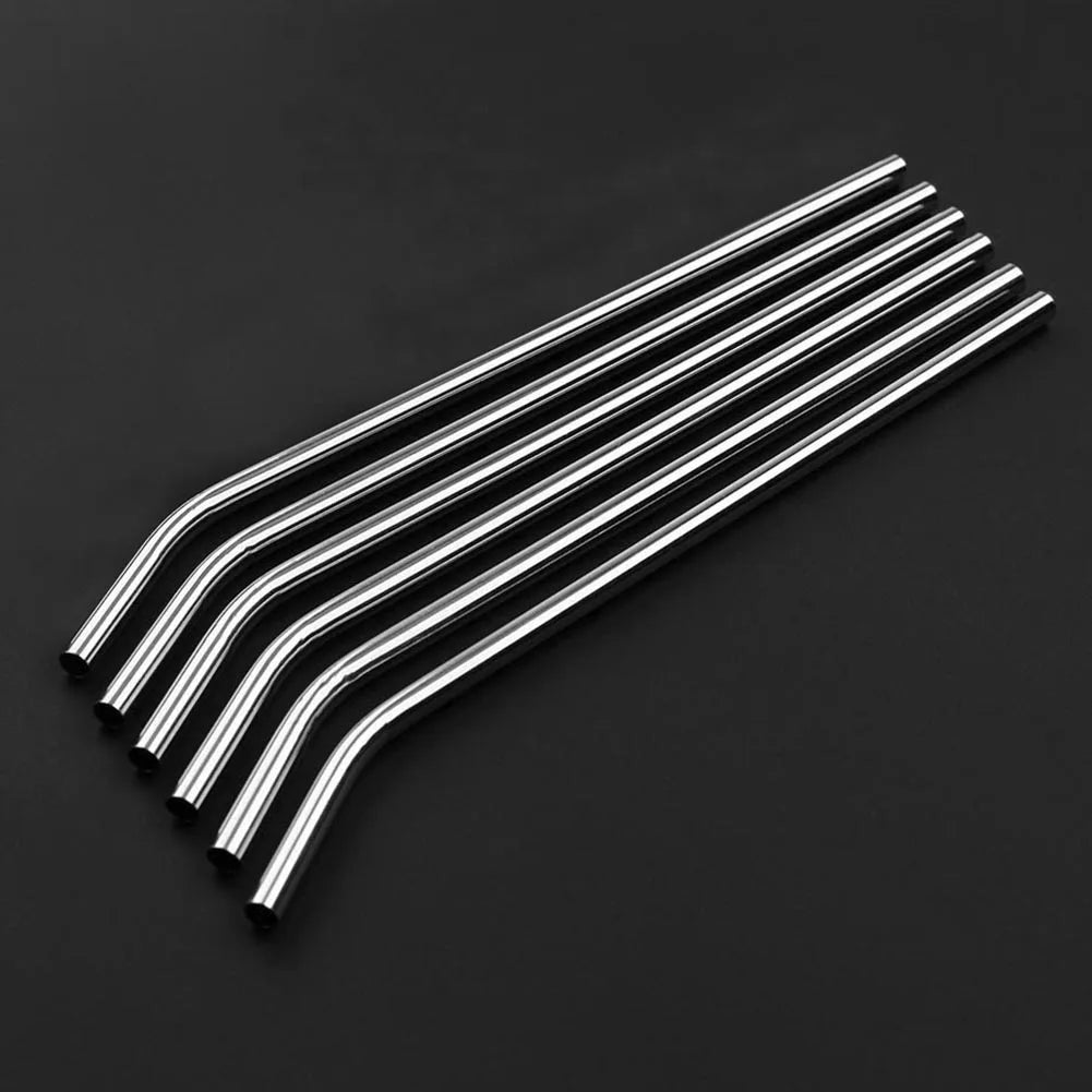 Reusable Stainless Steel Straw Set (4 pcs + Brush)