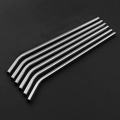 Reusable Stainless Steel Straw Set (4 pcs + Brush)